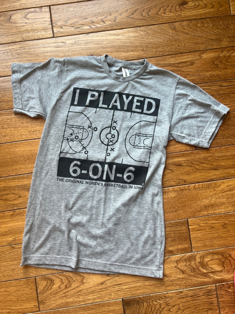 Tultex Gray I PLAYED 6-ON-6 Women's Basketball Graphic Tee